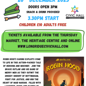 Robin Hood at Longridge Civic Hall – 20th December 3.30pm